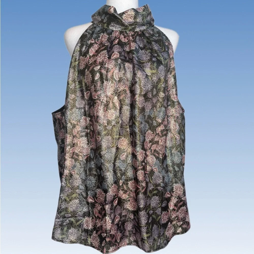 J. Crew Multicolor Floral Halter Blouse size 3X
